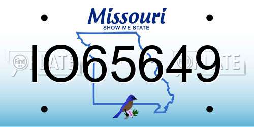 IO65649 Missouri License Plate