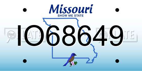 IO68649 Missouri License Plate