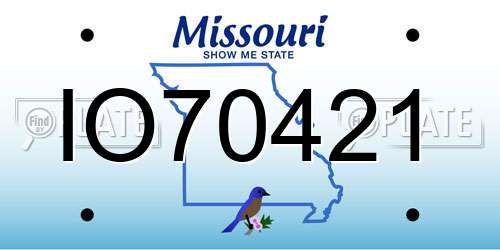IO70421 Missouri License Plate