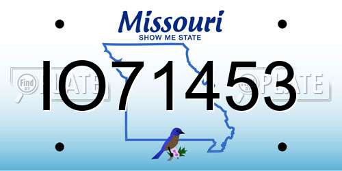 IO71453 Missouri License Plate