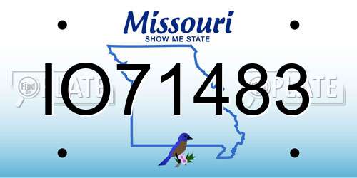 IO71483 Missouri License Plate