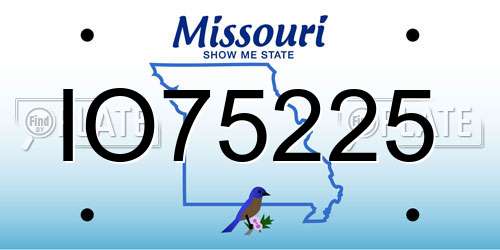 IO75225 Missouri License Plate