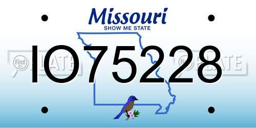 IO75228 Missouri License Plate