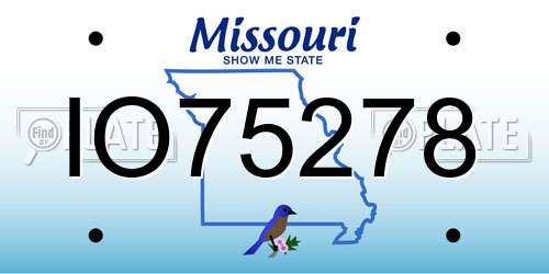IO75278 Missouri License Plate