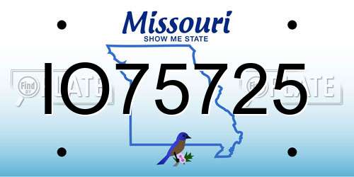 IO75725 Missouri License Plate