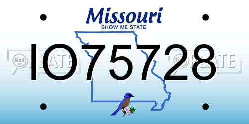 IO75728 Missouri License Plate