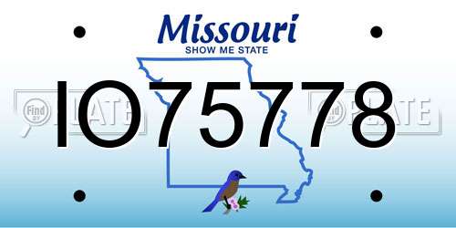 IO75778 Missouri License Plate