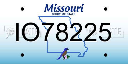 IO78225 Missouri License Plate
