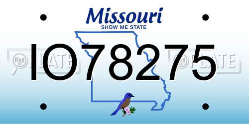 IO78275 Missouri License Plate