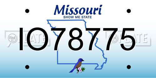 IO78775 Missouri License Plate