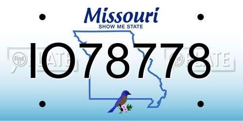 IO78778 Missouri License Plate