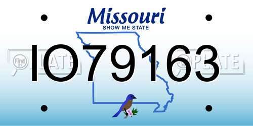 IO79163 Missouri License Plate