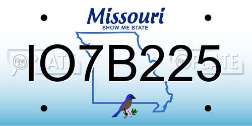 IO7B225 Missouri License Plate