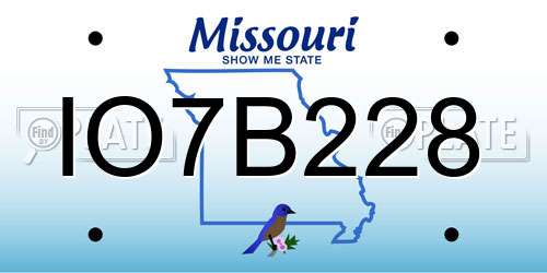 IO7B228 Missouri License Plate