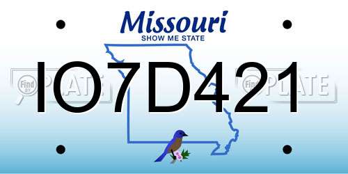 IO7D421 Missouri License Plate