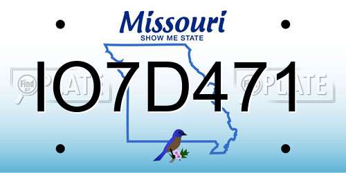 IO7D471 Missouri License Plate