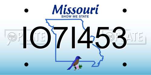 IO7I453 Missouri License Plate