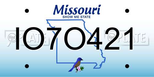 IO7O421 Missouri License Plate