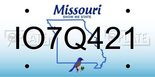 IO7Q421 Missouri License Plate
