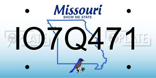 IO7Q471 Missouri License Plate