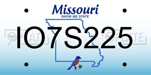 IO7S225 Missouri License Plate