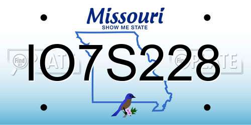 IO7S228 Missouri License Plate