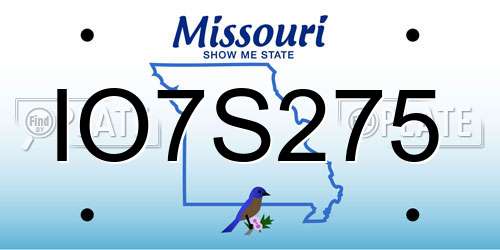 IO7S275 Missouri License Plate