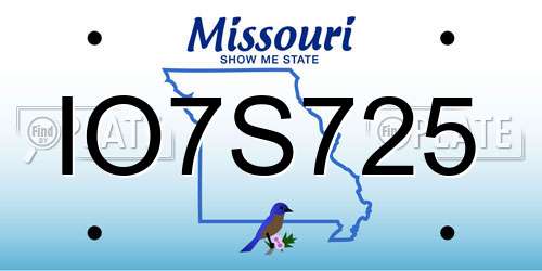 IO7S725 Missouri License Plate