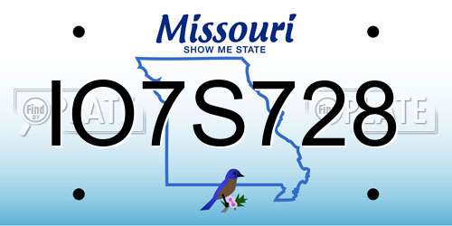 IO7S728 Missouri License Plate