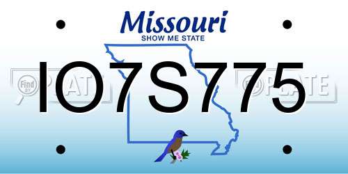 IO7S775 Missouri License Plate