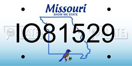 IO81529 Missouri License Plate