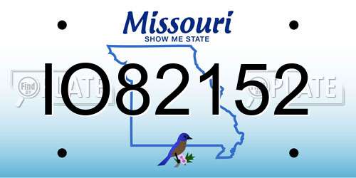 IO82152 Missouri License Plate