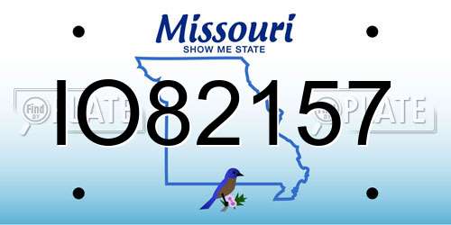 IO82157 Missouri License Plate