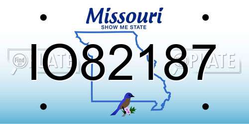 IO82187 Missouri License Plate