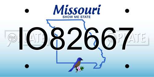 IO82667 Missouri License Plate