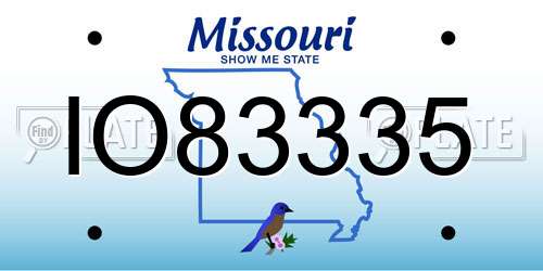 IO83335 Missouri License Plate