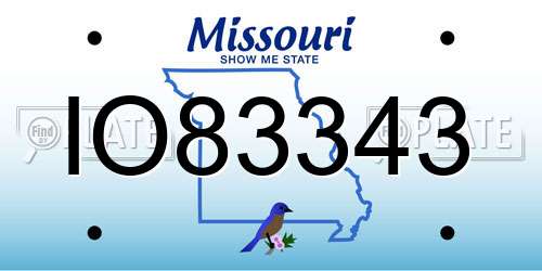 IO83343 Missouri License Plate