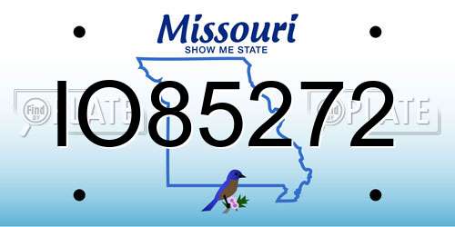IO85272 Missouri License Plate