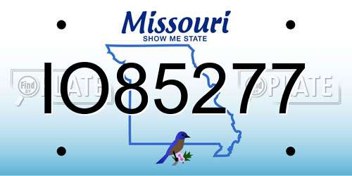 IO85277 Missouri License Plate