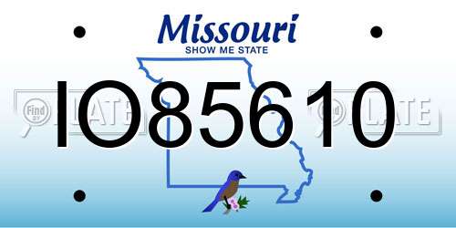 IO85610 Missouri License Plate