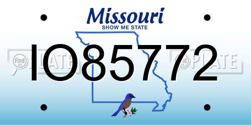 IO85772 Missouri License Plate