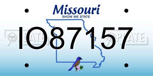 IO87157 Missouri License Plate