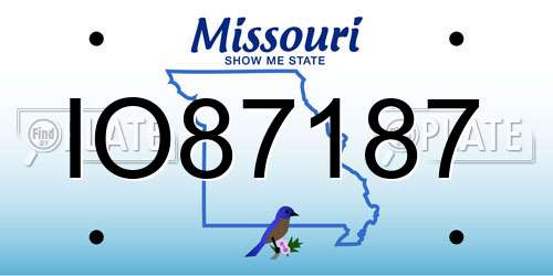 IO87187 Missouri License Plate