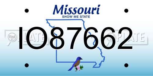 IO87662 Missouri License Plate