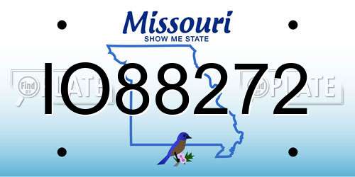 IO88272 Missouri License Plate