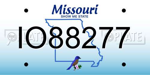 IO88277 Missouri License Plate