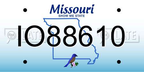 IO88610 Missouri License Plate