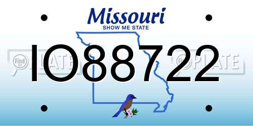 IO88722 Missouri License Plate