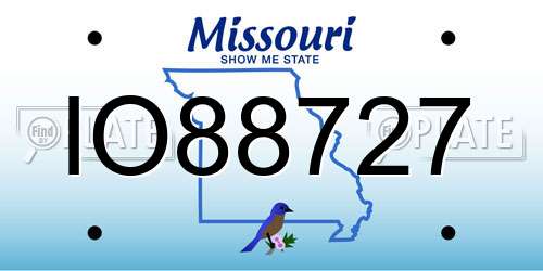IO88727 Missouri License Plate