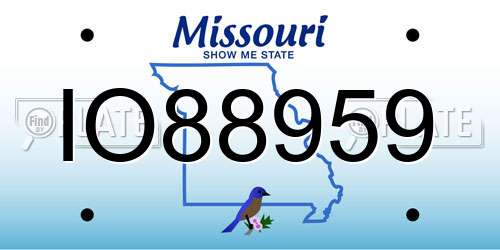 IO88959 Missouri License Plate